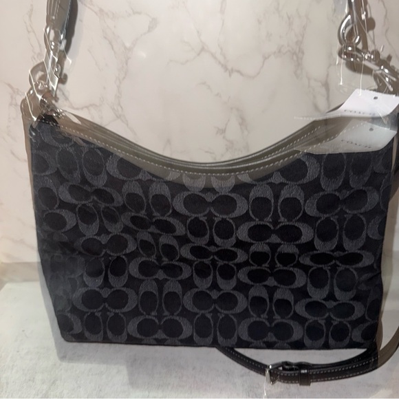 Coach Laurel Shoulder Bag In Black Signature Denim - Picture 5 of 12